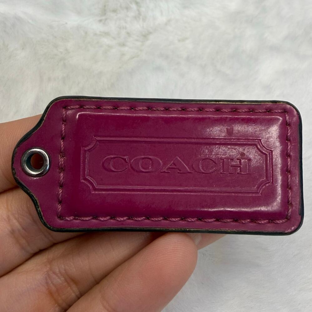 2" COACH Patent Leather Fob Bag Charm Hang tag Hangtag